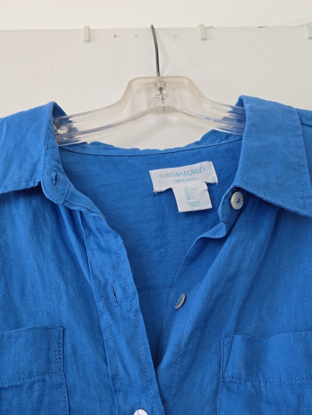 100% Linen Button Front Shirt - Picture 2 of 3